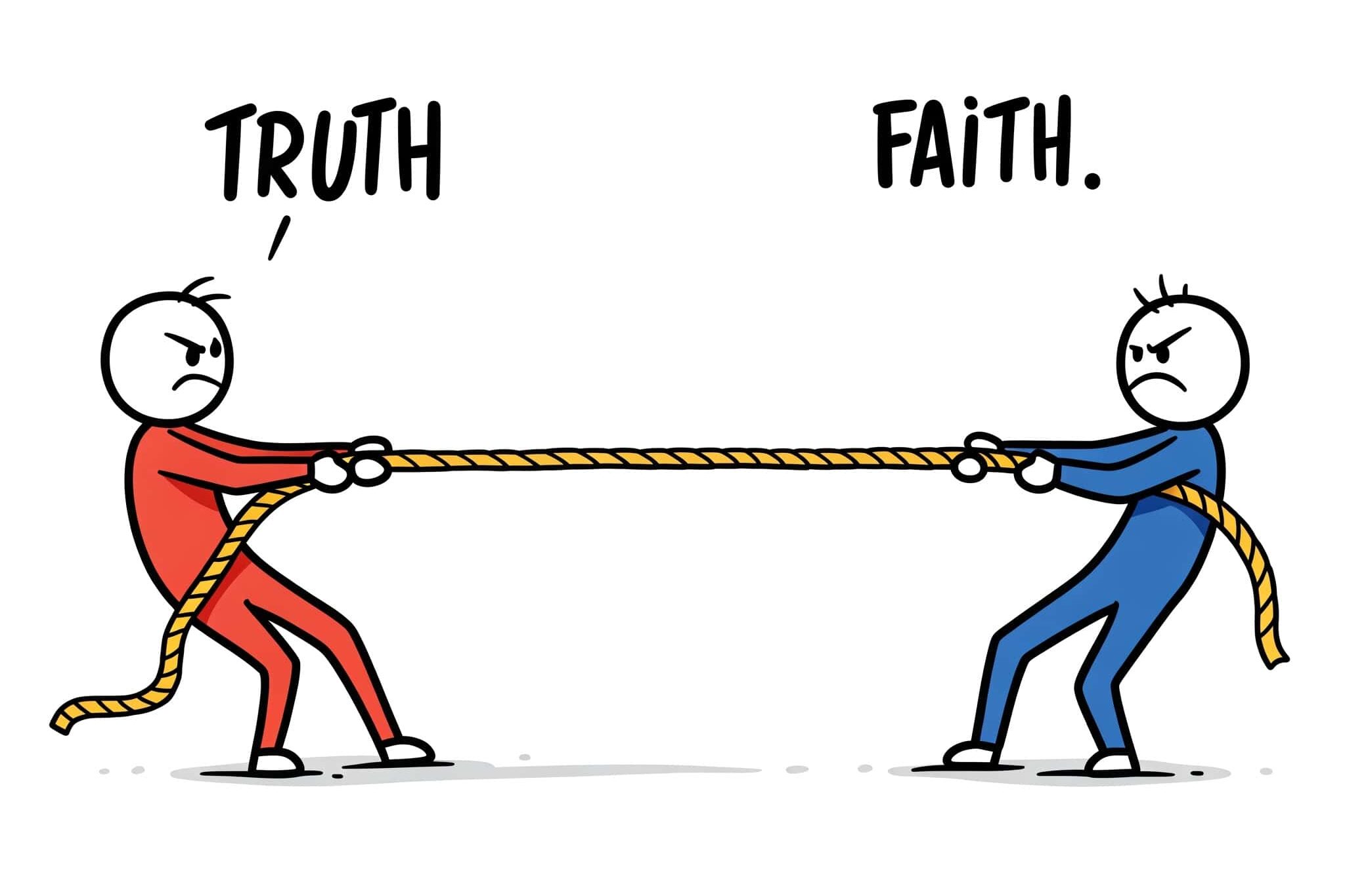truth and faith in tug of war